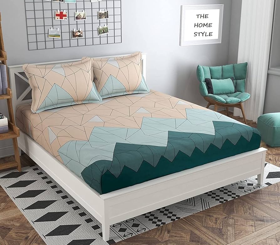 Printed Double Bed Bedsheet with 2 Pillow Covers